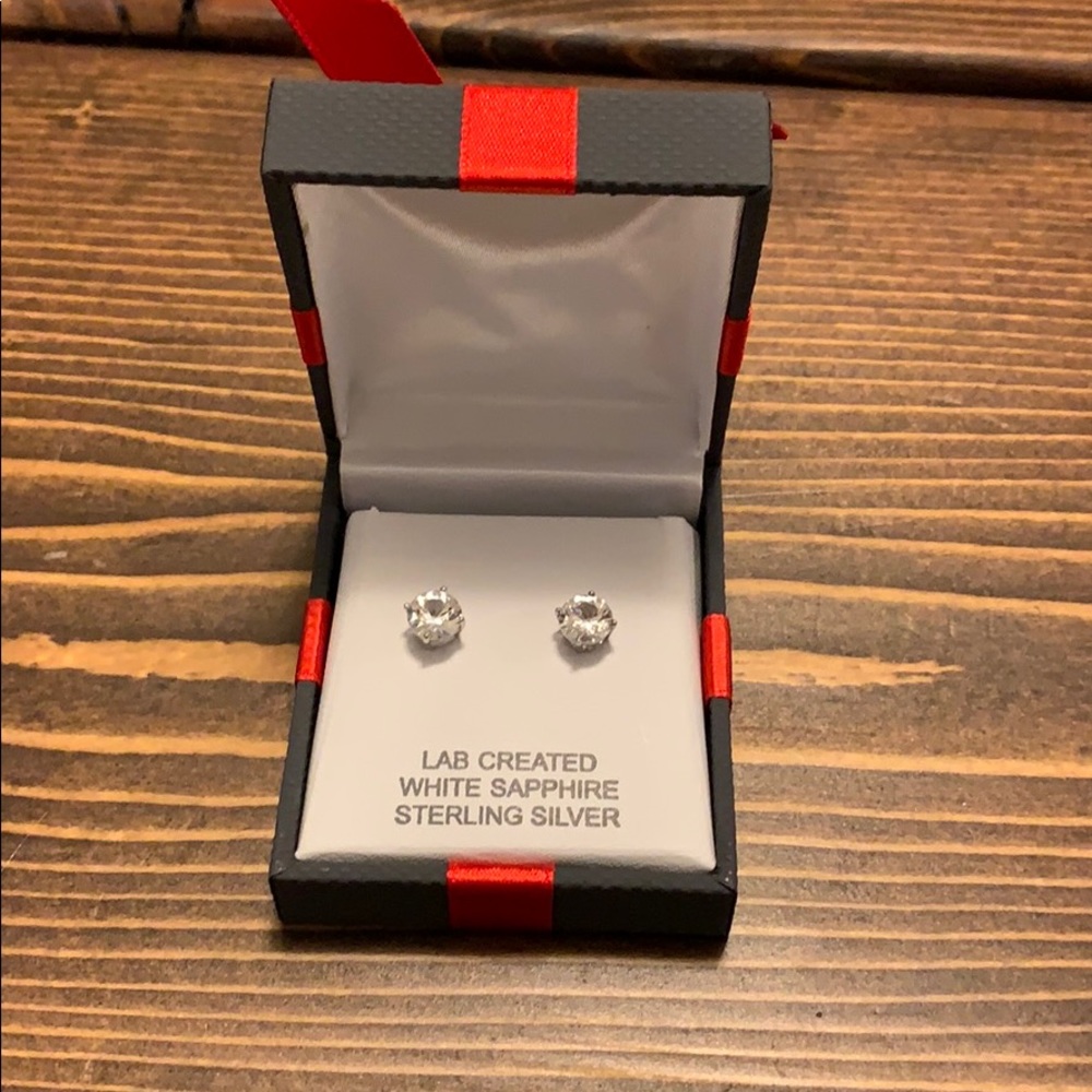 NWT Sapphire sterling silver earrings